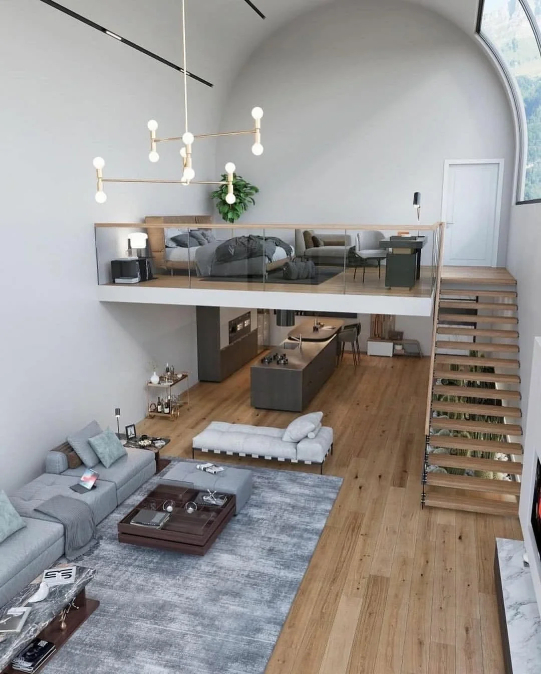 Ultra-Modern Bachelor Pad with Loft Bedroom