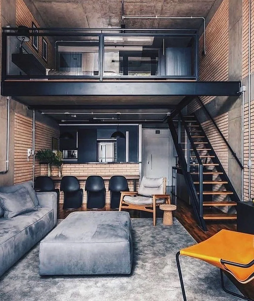Industrial Chic Bachelor Pad with Loft