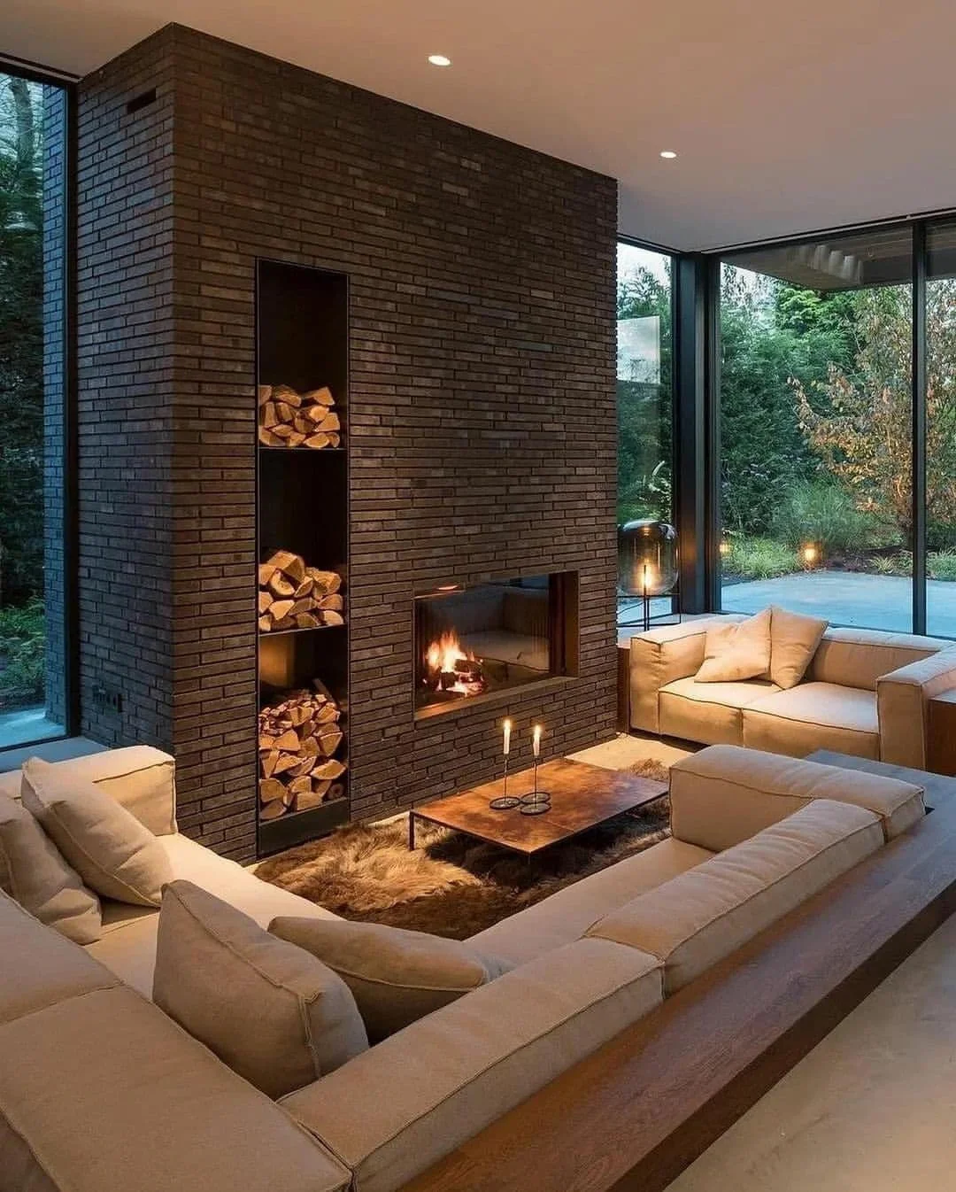 Modern Rustic Bachelor Pad with Fireplace