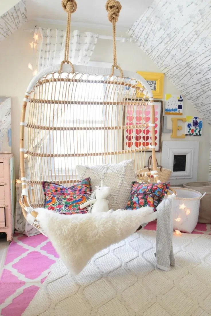 Whimsical Hanging Chair for a Girl's Room